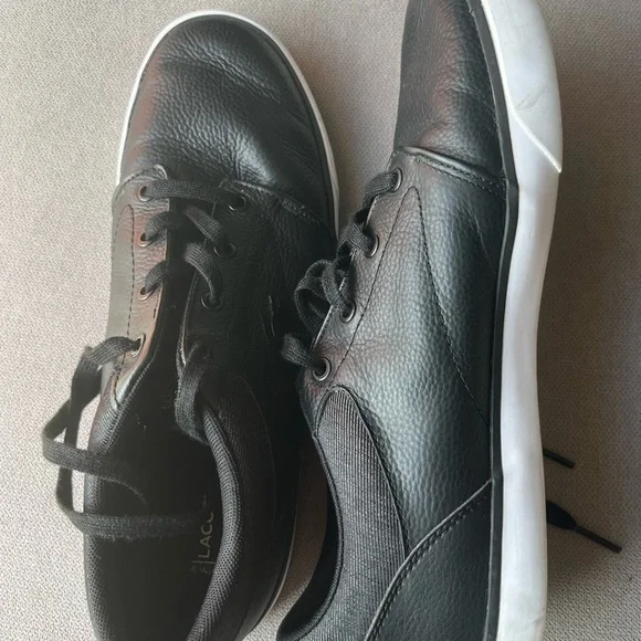 Lacoste Black Leather Sneakers for Men size 8