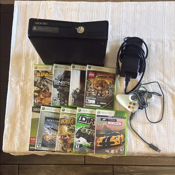 Microsoft Black Console with Games