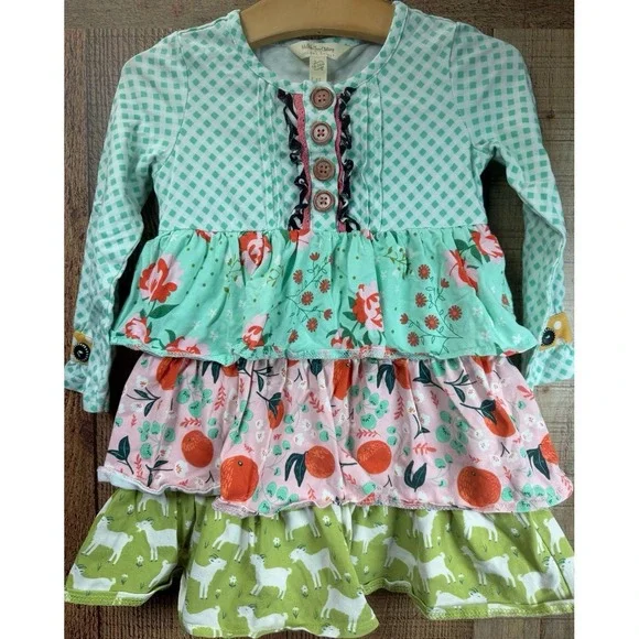 Matilda Jane Joanna Gaines Tiered Ruffle Floral Cottage Print Dress Baby 18-24 M