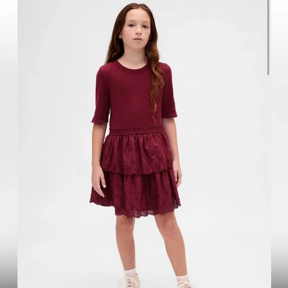 Gap Kids Mixed Media Eyelet Dress