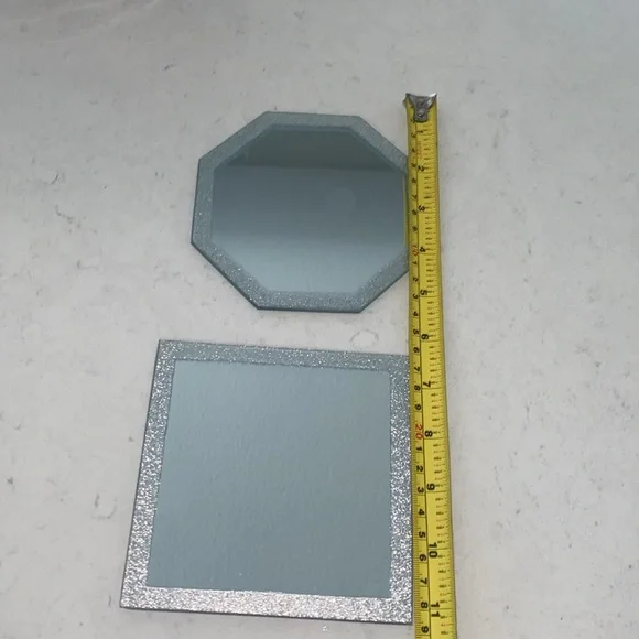 Hanging Wall Decor Round Glass Mirror Table Centerpiece - Decorative Reflective