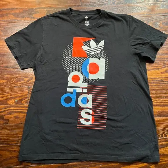 Adidas L Streetwear Graphic T Shirt Black Regular