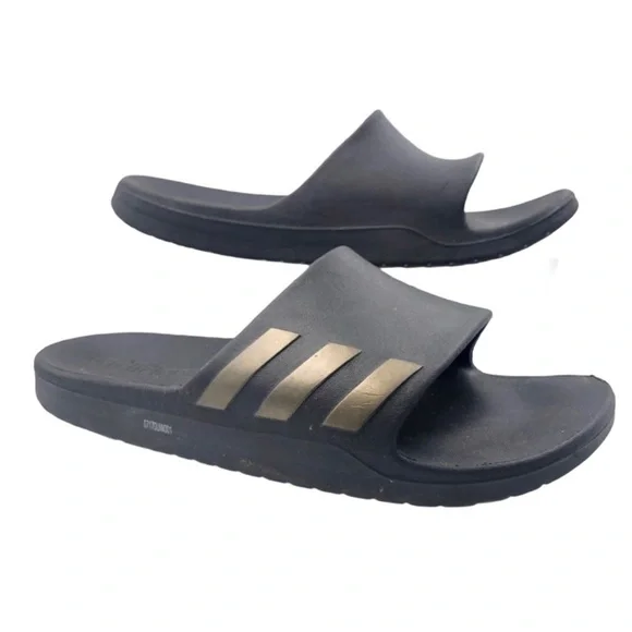 Adidas Black Rubber Recovery Sandals Men Sz 7, Women 9