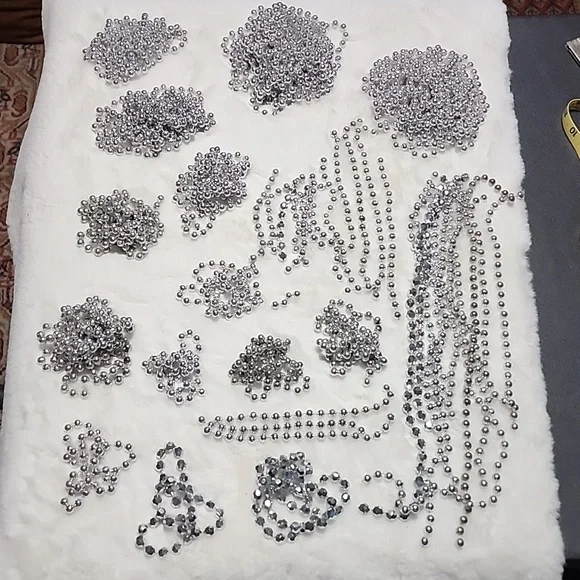 Sparkling ✨️ SILVER COLOR Beads for crafters.