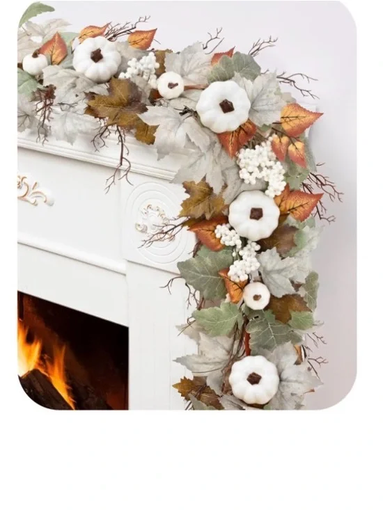 Garland decor for autumn with lights