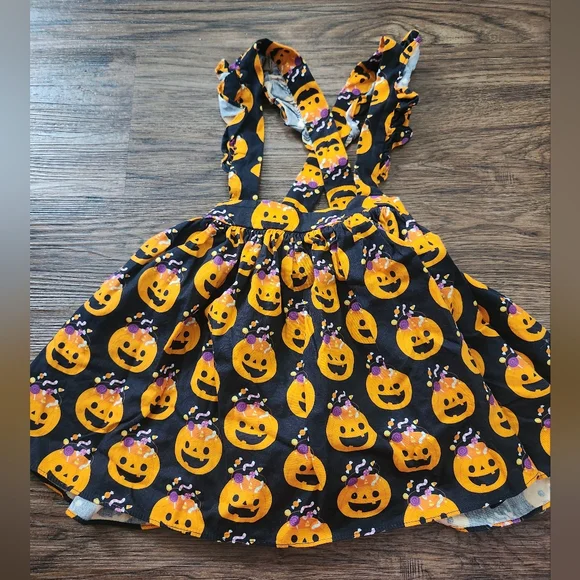 Pumpkin Print Kids Dress