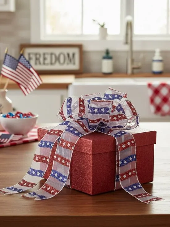 Patriotic American Flag Ribbon 1.5
