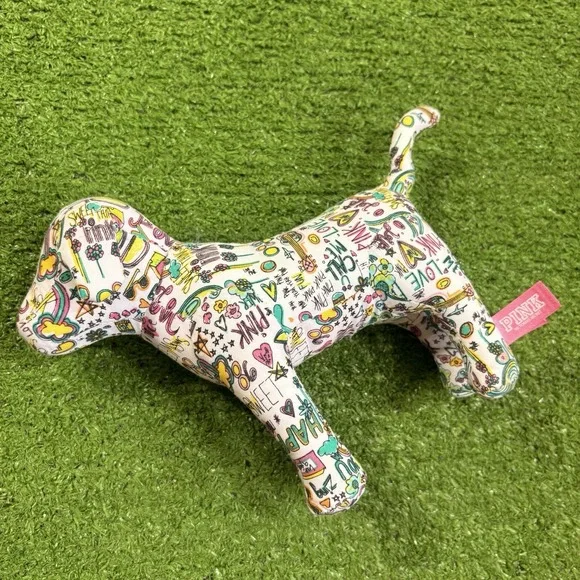 VTG Y2k Victoria's Secret Collectible Pink Plush Stuffed Mini Dog Small Toy