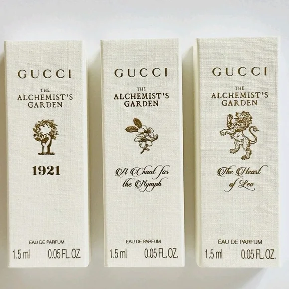 GUCCI The Alchemist’s Garden Luxury EDP Sample Set 3×1.5ml Rare Niche Scents NIB