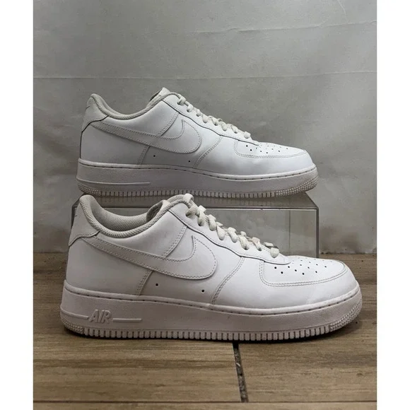 Nike Air Force 1 Low White Leather Sneakers Men's Size 12 CW2288 111
