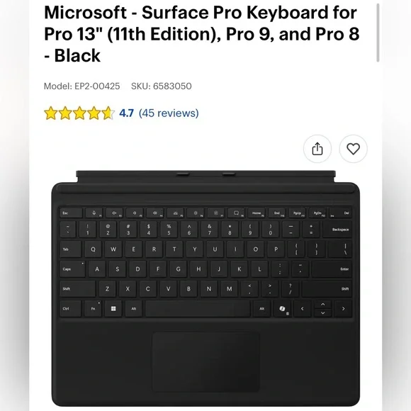 Microsoft Surface Pro Keyboard - Black
