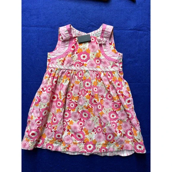 Cottagecore Toddler George Floral A-Line Sun Dress 4T Pink Orange