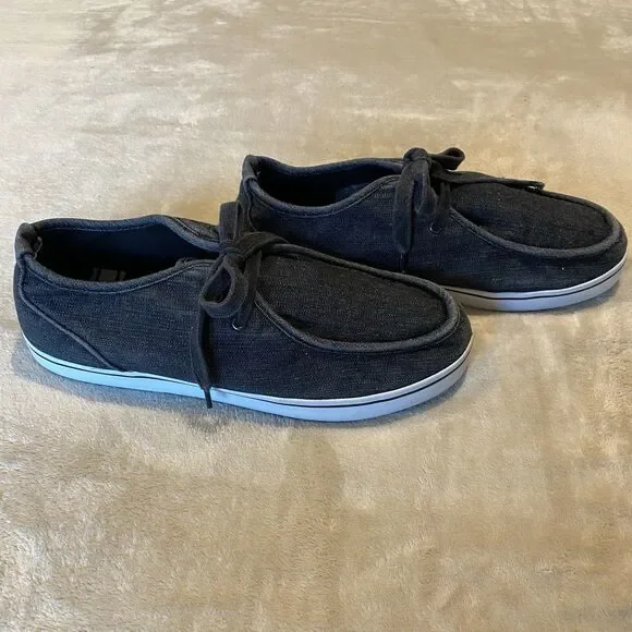 Lugz Mens shoes strider canvas Black moc toe sz 11