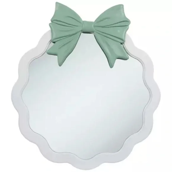 Sage Bow Wavy Wood Wall Mirror