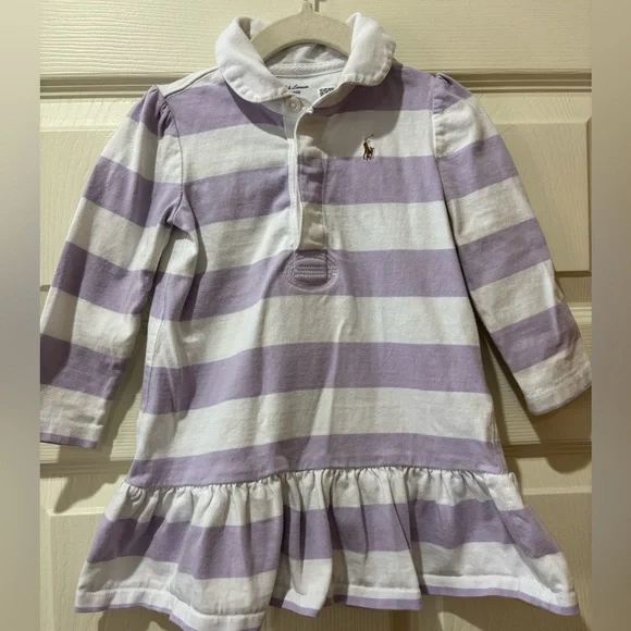 Ralph Lauren Polo Dress in Lavender and White Stripes