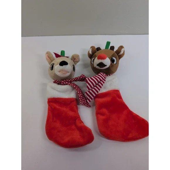 Mini Rudolph the Red Nosed Reindeer Christmas Stocking plush and Friend‎ NWT 9
