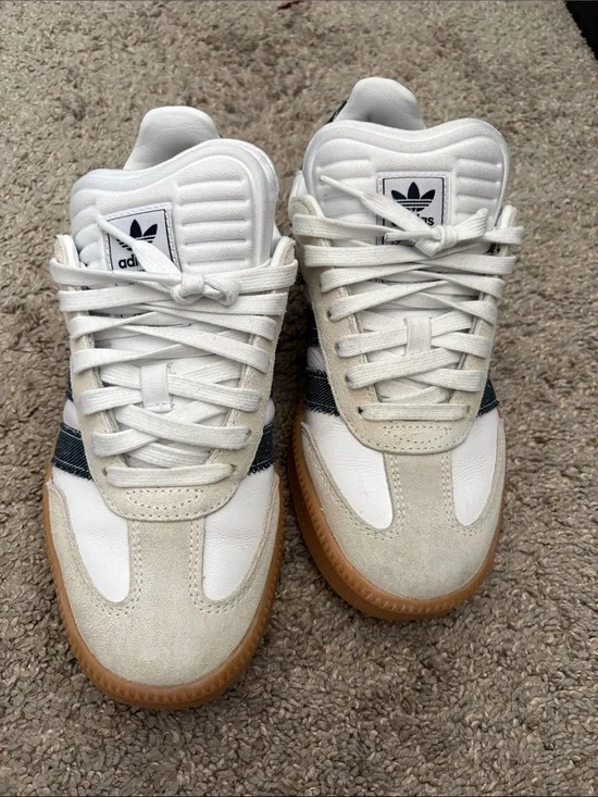 adidas Mens Sneakers in White, Denim and Gum