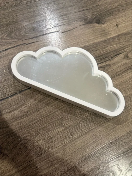 Cloud-Shaped Decorative Mirror - White. NEW