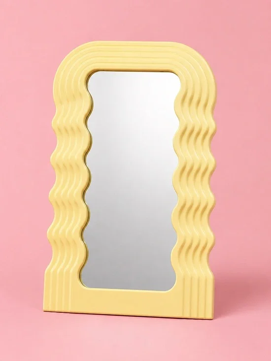 Mini Ultrafragola Style Vintage Aesthetic Wavy Mirror - Butter Yellow