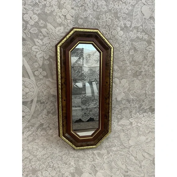 Vintage Farmhouse Home Interiors Wooden Wall Mirror 18.5