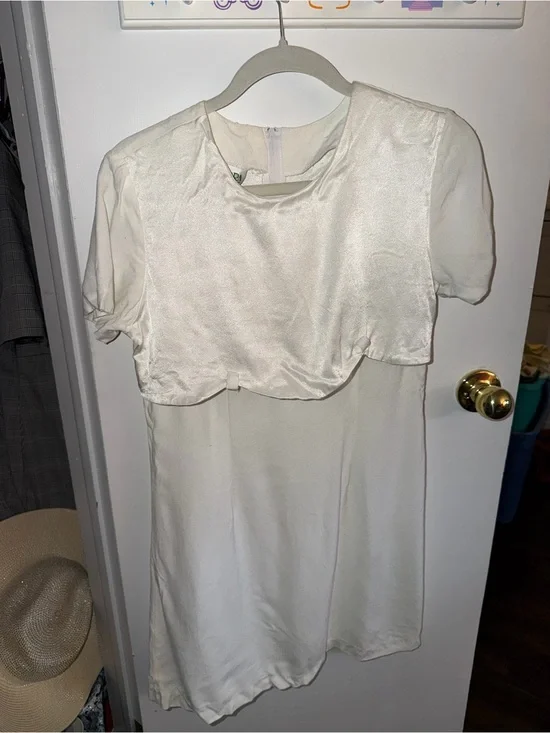 Vintage mode Sara Ivory Satin Dress
