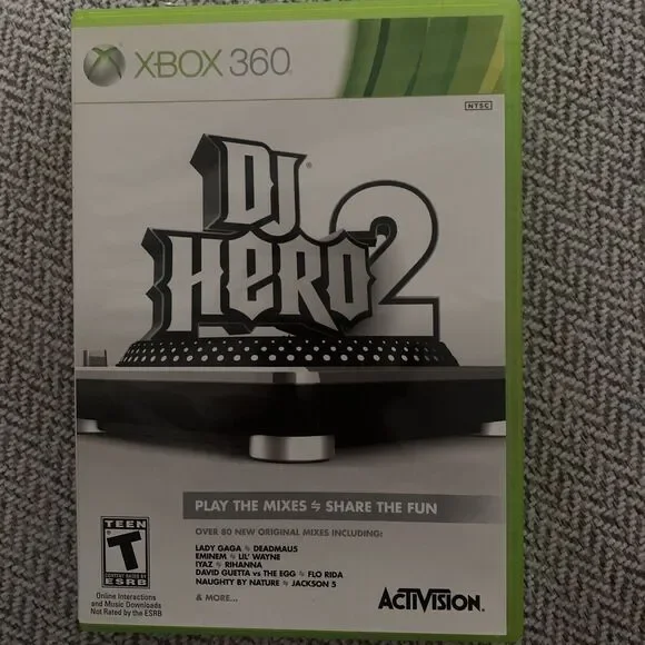 DJ Hero 2 (Microsoft Xbox 360, 2010) With Manual