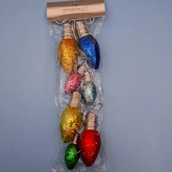 Christmas Glitter Bulbs Garland 3.5ft length Midwest Gift by Ganz MX189412