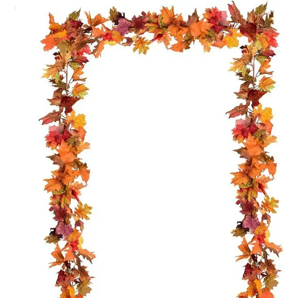 Durable 11.8Ft Fall Maple Leaf Garland - Easy Maintenance for Year-Round Beauty