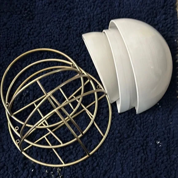 🎁White and Gold PLANT HOLDERS Accent Decor💋set of 3😎😎😎😎😎😎😎😎😎😎😎