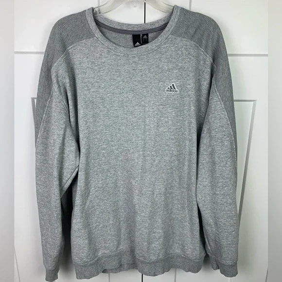 Adidas Men’s XL Ribbed Crew Neck Sweatshirt Gray
