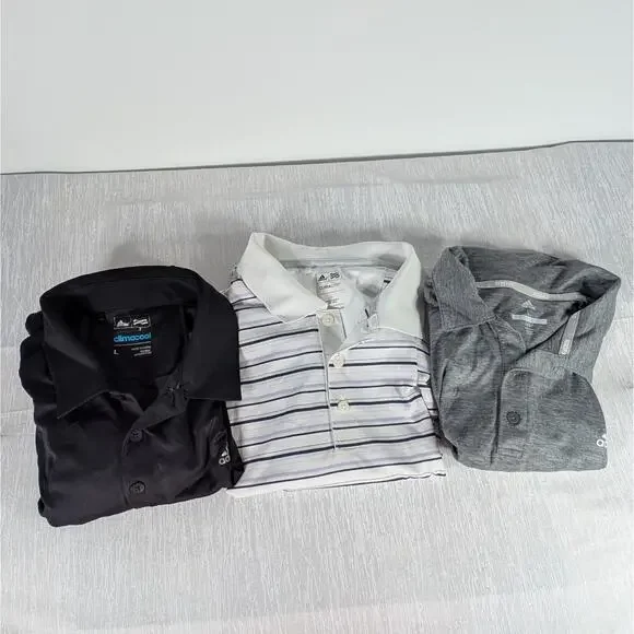 Adidas Performance Polo Shirt Bundle Mens Large Lot of 3