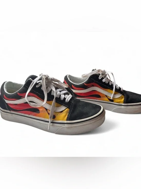 VANS Old Skool Flame Sneakers Womens Size 8 Men’s Size 6.5 Skater Shoes Black