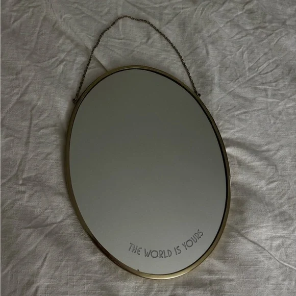 Target Gold Oval Mirror with Inspiring Message