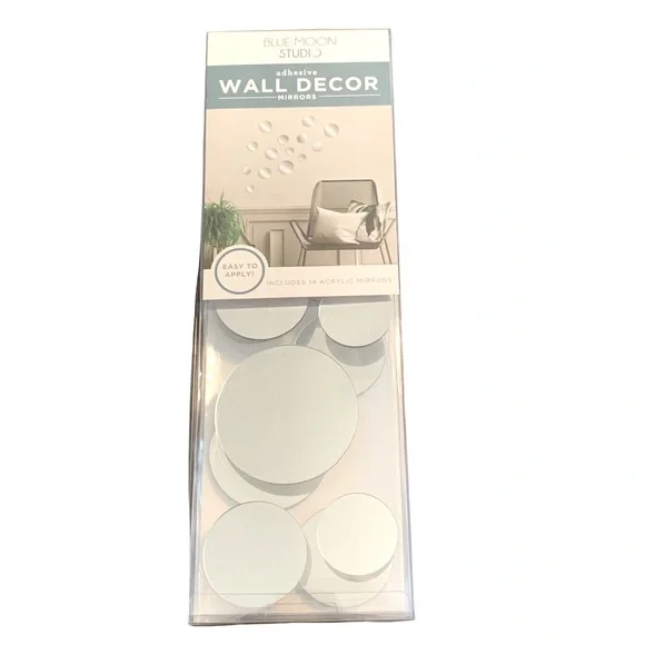 14pc Self-Adhesive Circle Wall Mirror Decals