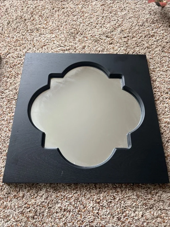 Fetco Black Quatrefoil Wall Mirror