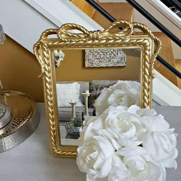 NWT! SHABBY Chic RIBBON BRAIDED BOW Standing MIRROR