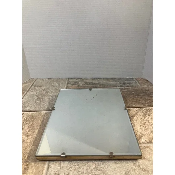 Vintage Tabletop Mirror Wood‎ Back Easel Stand
