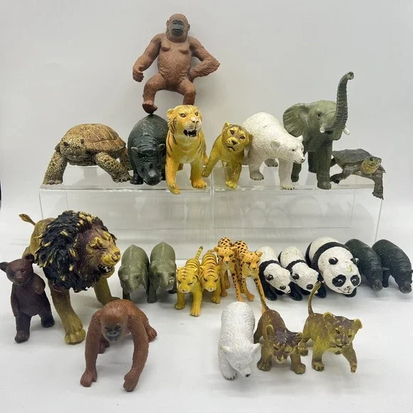 AAA Triple A‎ Zoo Animals Lot Of 25 Heavy Rubber Animal Vintage Elephant Turtle