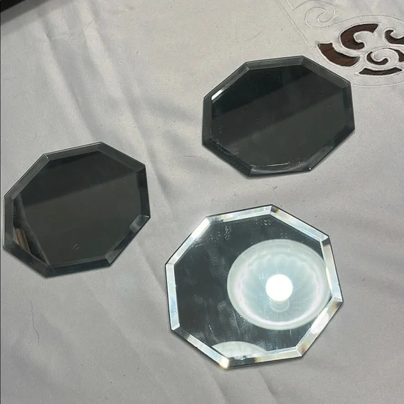 Wedding or other Elegant Octagonal Mirror Set Of 3 - Silver