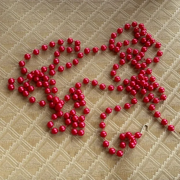 (3) 8 foot red bead strands