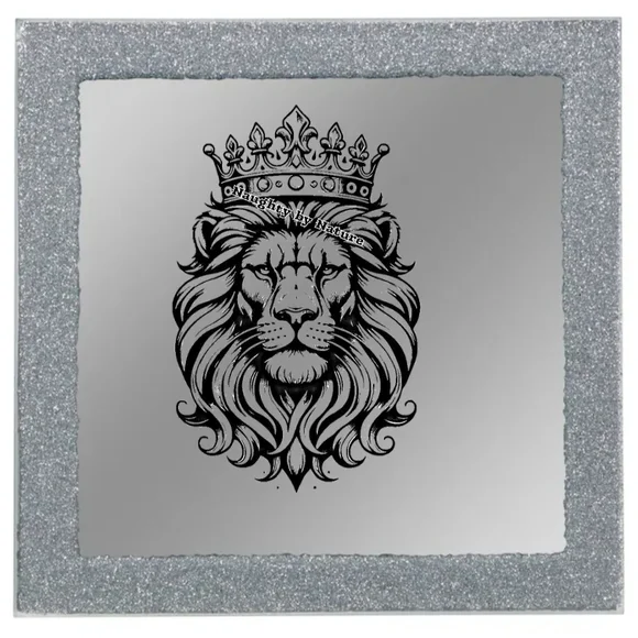 Majestic Lion Wall Decor in Silver and Black