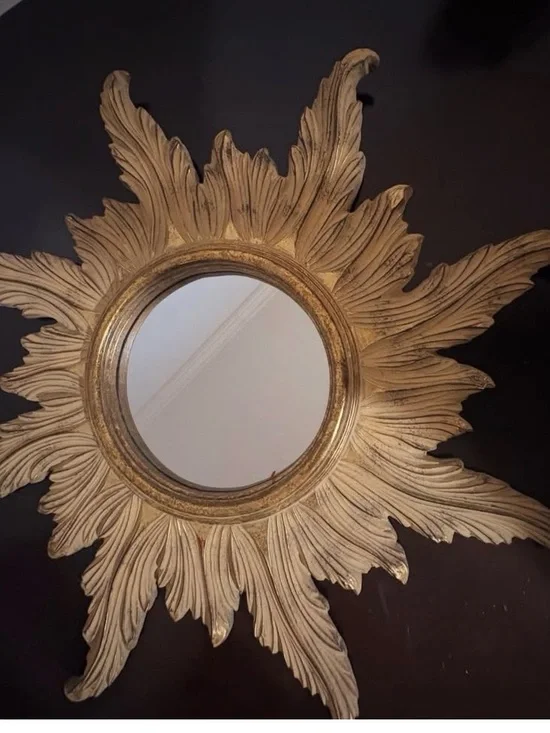 Vintage Ren-Wil Gold Sunburst Mirror Hollywood Regency Wall Mirror