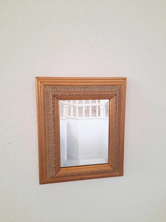 Vintage Ornate Regency Small Gold Beveled Glass Wall Mirror