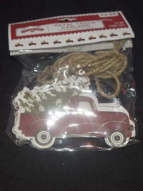 Holiday Time Metal Red Truck Christmas Garland 72” Rustic