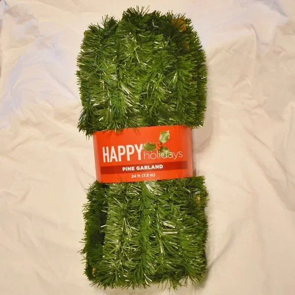 Happy Holidays Artificial Pine Garland 24 Feet Christmas New