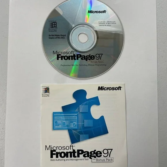 Vintage Microsoft FrontPage 98 - No Case - GC