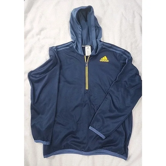 Adidas Mens Basketball Half Zip Hoodie Size Large