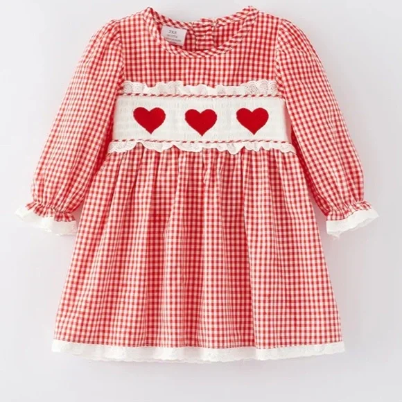 Smocked Valentine’s Day Girls Dress