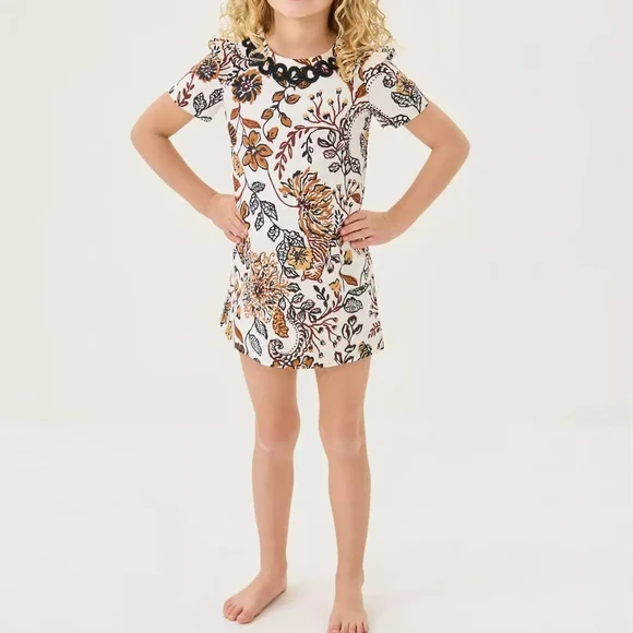 Lilly Pulitzer White and‎ Brown Floral Dress
