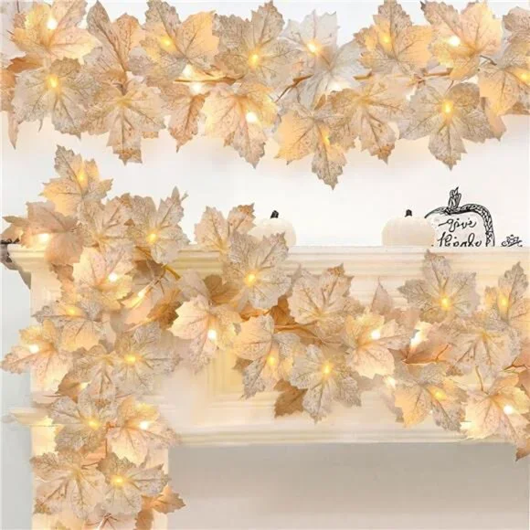 3 Pack Thanksgiving Decorations - Thanksgiving Garland with Lights Fall